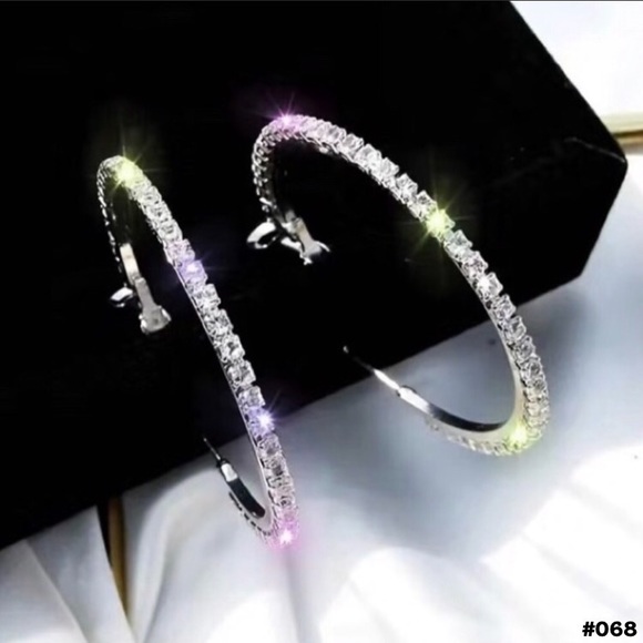 👩🏼‍🎤Silver hoop earrings - Picture 3 of 6